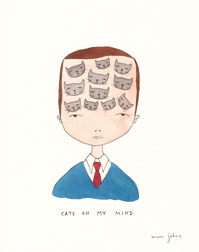 cats on my mind - Signed Print