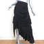 Zimmermann Asymmetric Midi Skirt Black Ruched Silk Satin Size 1