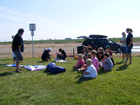 sharing kites with students