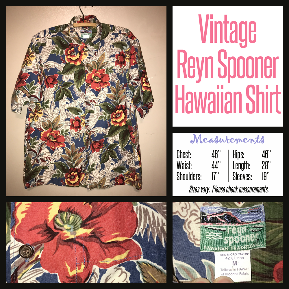 Vintage 80's Reyn Spooner Hawaiian Shirt 46B M Medium – City Clothing