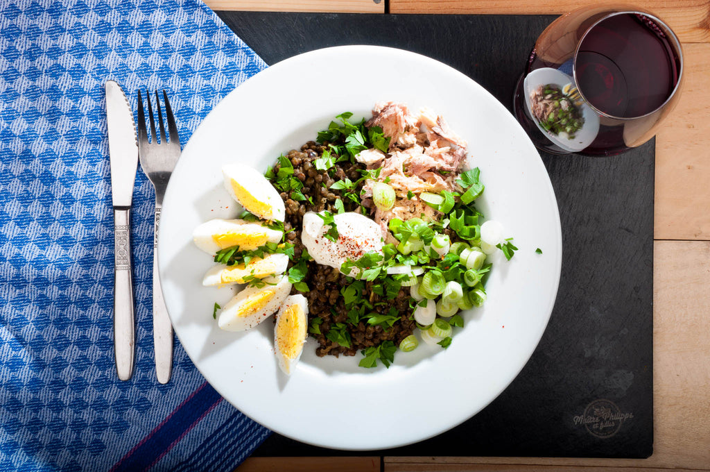 Lauch-Linsen-Kedgeree mit geräucherter Makrele