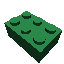 Green 3x2 Lego Brick