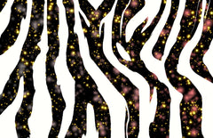 Gold Stars and Pink Galaxies Zebra Background