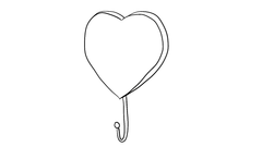 Heart Coat Hook Outline
