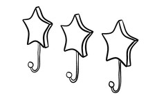 Star coat hooks outline