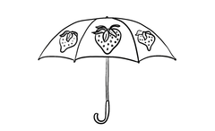 Strawberry Umbrella Outline 
