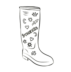 Wellington Boot with Stickers