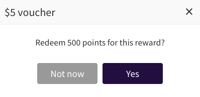 Verify you'd like to redeem your Purple Urchin Loyalty Points