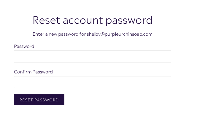 Reset your Password - Purple Urchin