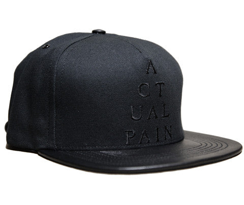 black leather cap