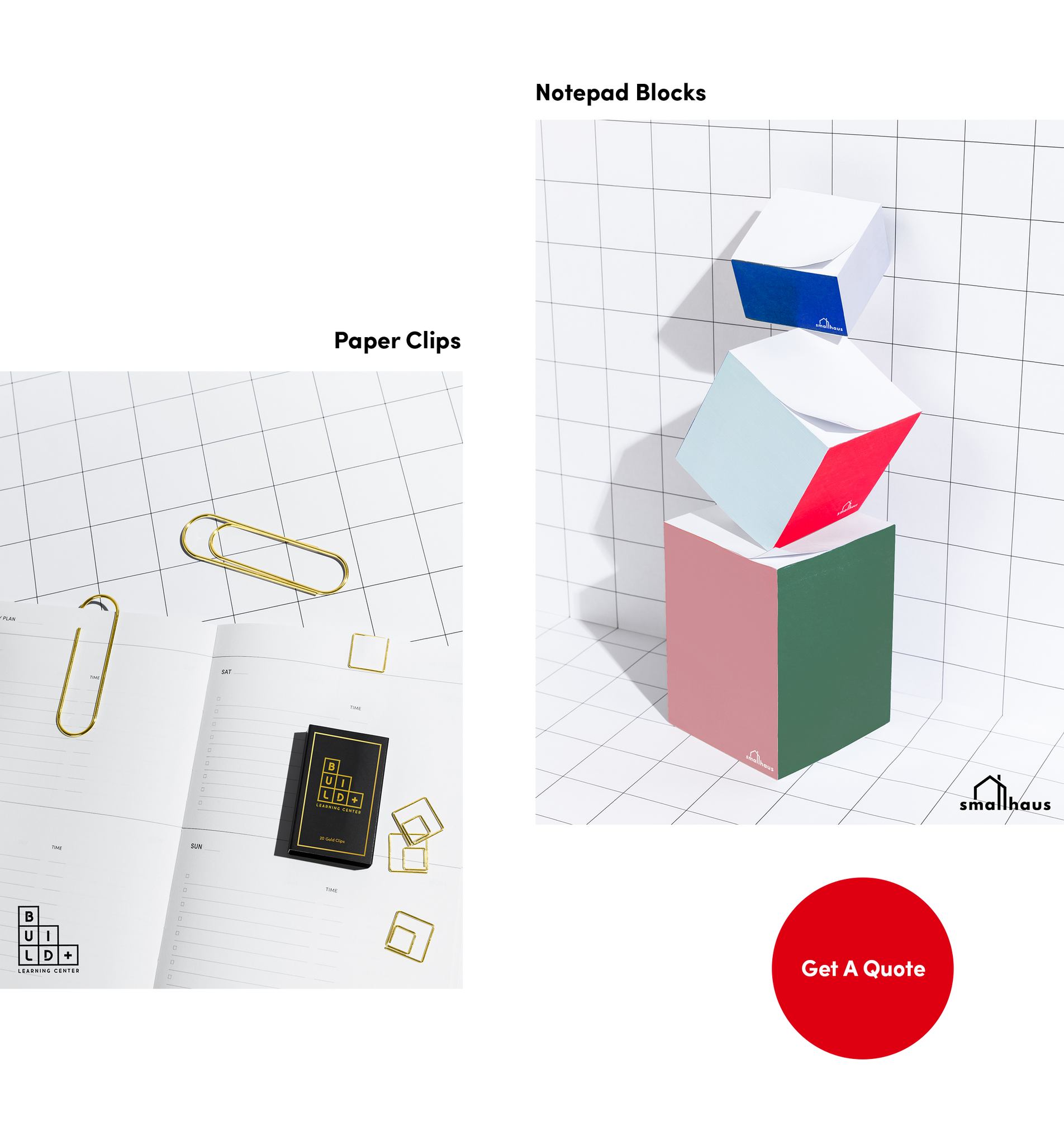 custom notepad blocks and paper clips