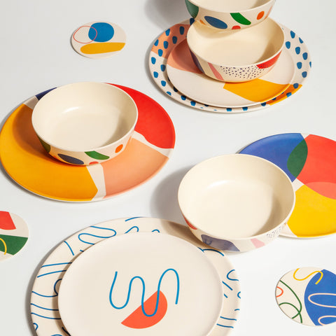 Bamboo Dinner Plate Set in Doodle