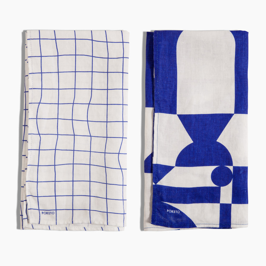 blue tea towels