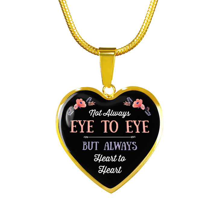 Mom From Daughter Son Not Always Eye to Eye But Always Heart to Heart Necklace Bracelet Gifts