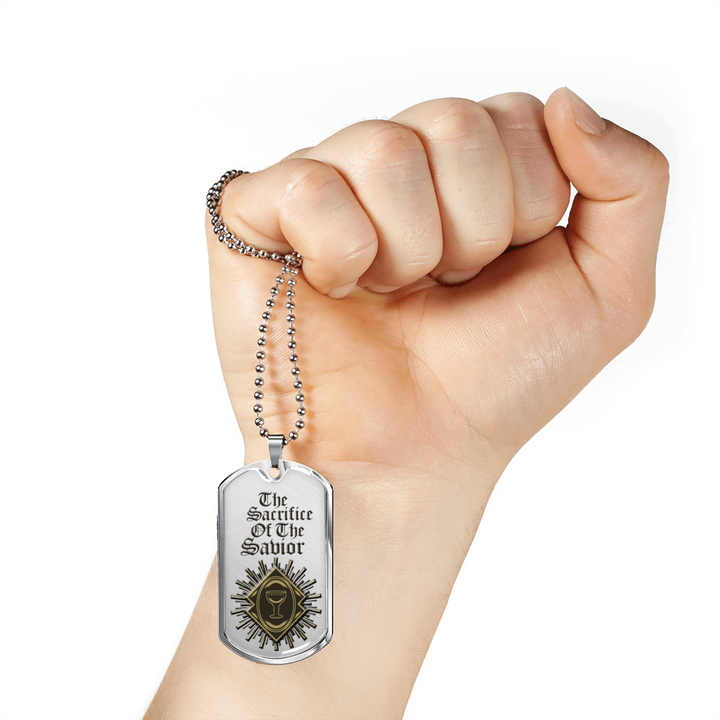 Christian Faith Gifts for Men The Sacrifice of the Savior Men's Bible Gifts Dog Tags
