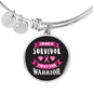 Breast Cancer Survivor Gifts I'm a F*ckn Warrior Pendant Necklace and Bracelet For Women