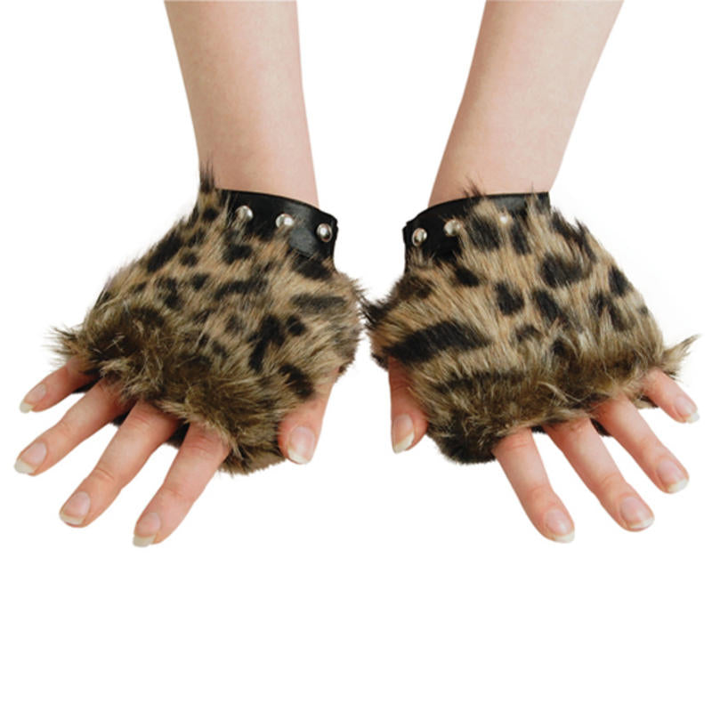 Leopard Cat Fingerless Gloves