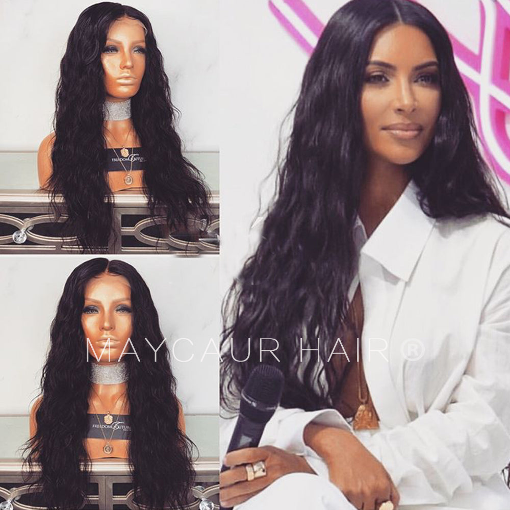 curly black long wig