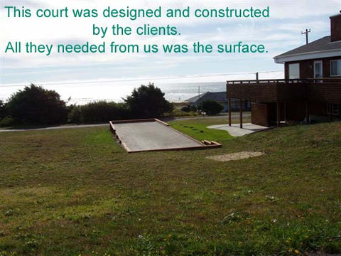 This court was designed and constructed by the clients. All they needed from us was the surface.