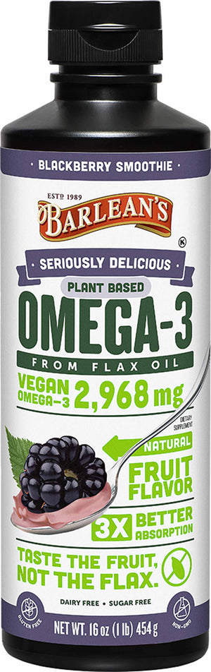 Barlean's Organic Oils Seriously Delicious™ Omega-3 Flax Blackberry Smoothie