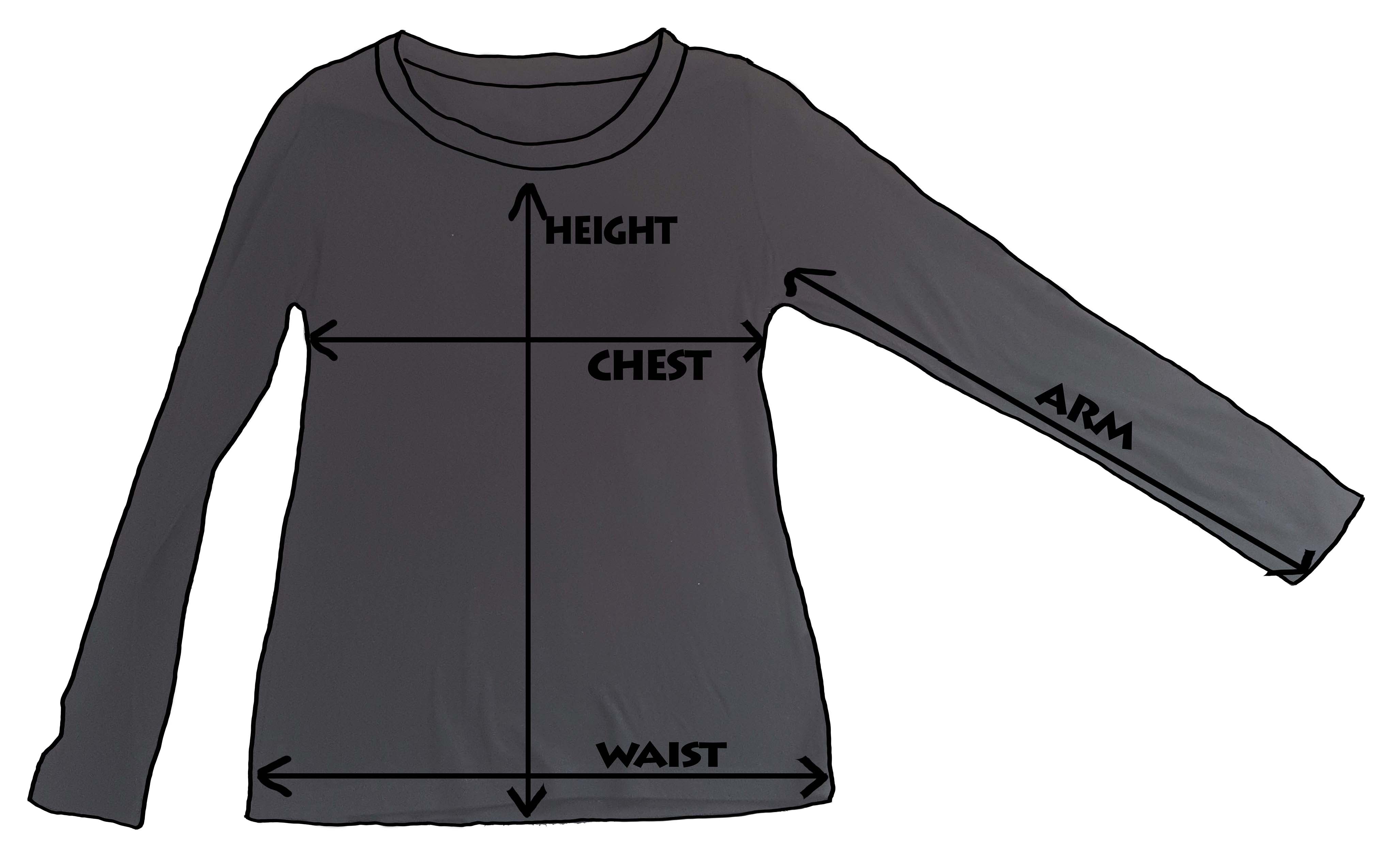 Size chart image for unisex t-shirt