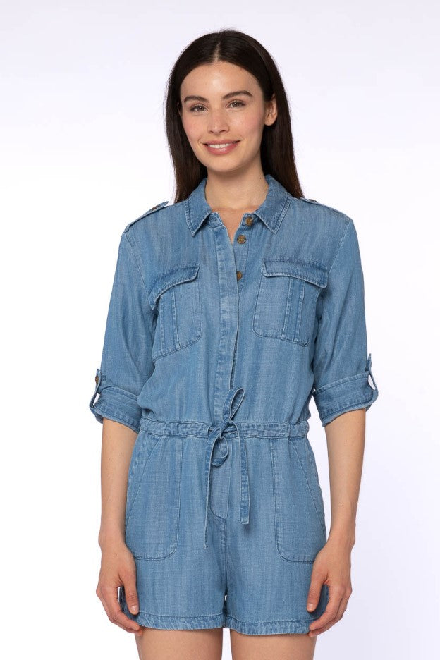 velvet heart denim romper