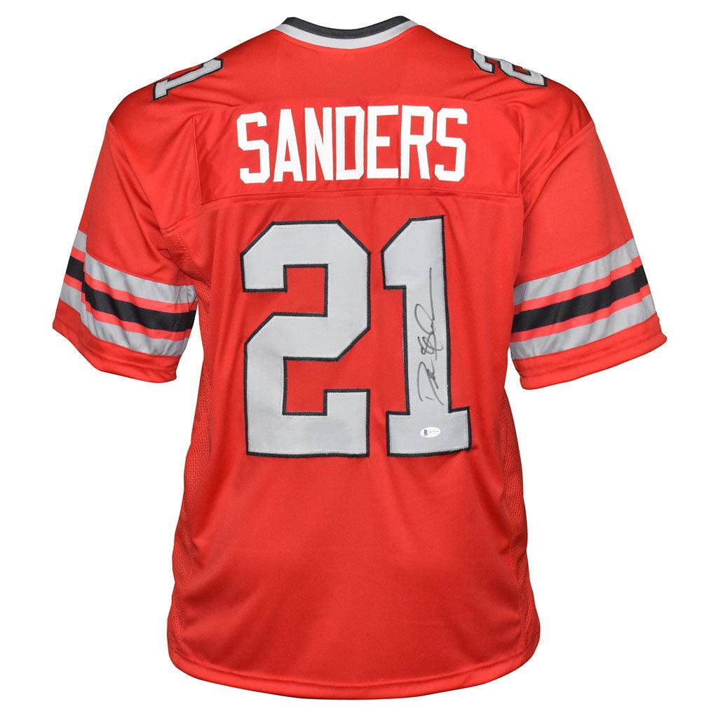 Deion Sanders Atlanta Falcons Autographed Mitchell & Ness White Replica  Jersey with Multiple Inscriptions