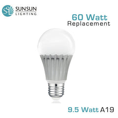 SUNSUN Lighting - 9.5 Watt - Dimmable A19 LED Light Bulb - 800 Lumens - 60 Watt Equal