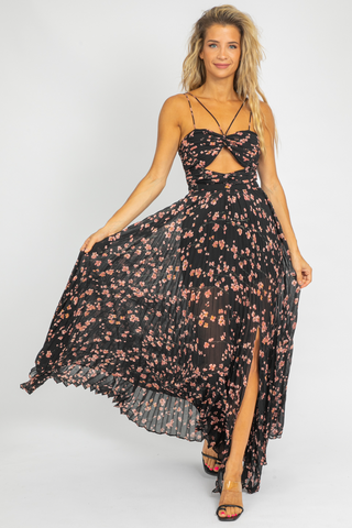 MAUVE FLORAL BUTTON FRONT MINI