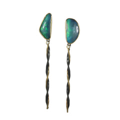 Black opal twist earrings