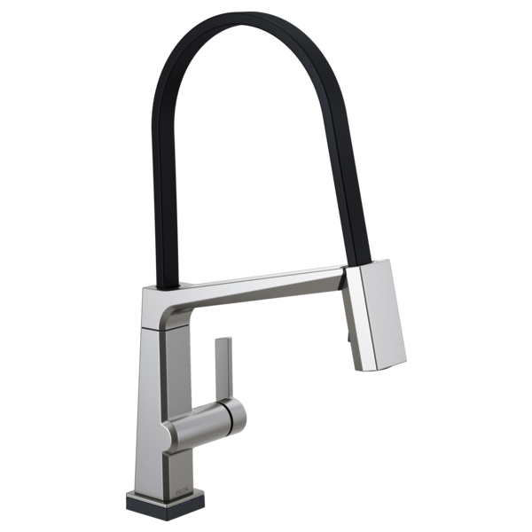 Pivotal Single Handle Exposed Hose Touch Kitchen Sink Faucet With