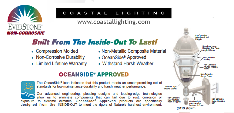 Everstone Non-Corrosive Oceanside Approved Coastal Lighting