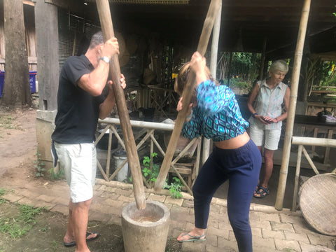 Milling Rice with Bamboo