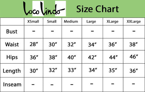 Jade Skirt - Size Chart