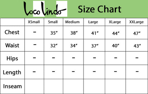 Mens Sonny Shirt - Size Chart