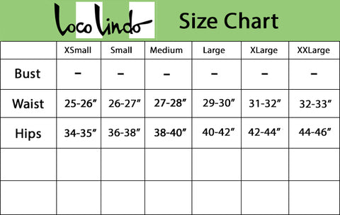 High Waisted Vintage Shorts Size Chart