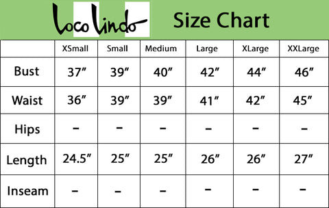 Camp Shirt Size Chart - Printed
