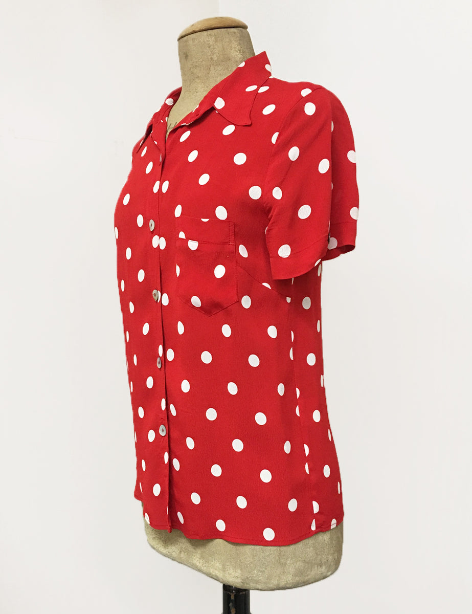 polka dot button up shirt