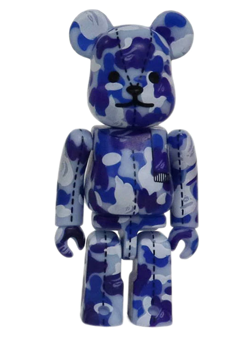 Bearbrick x A Bathing Ape 28th Anniversary Camo #4 100% Blue