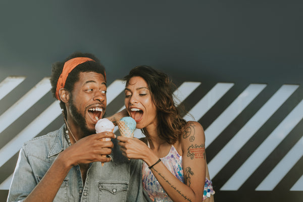 Man and Woman Eating Ice Cream