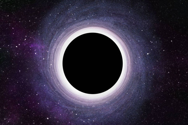 Image of a black hole in space