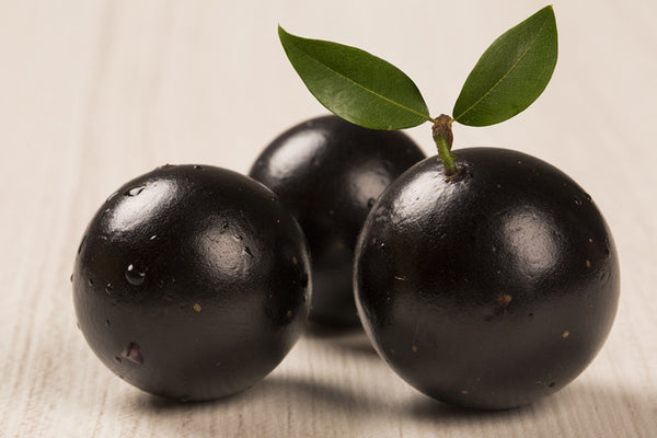 black fruit on white background