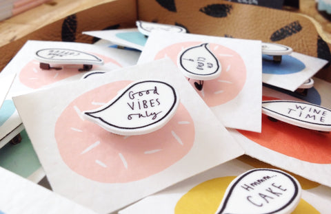 Gifts & Accessories - Good Vibes Pin Badge | Katy Pillinger Designs