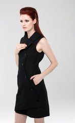 Swerve Vest Dress in Hemp Blend / Black