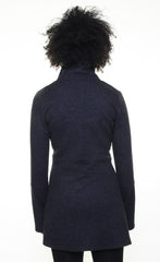 Classic Double collar wool knit sweater jacket/ Felted Wool