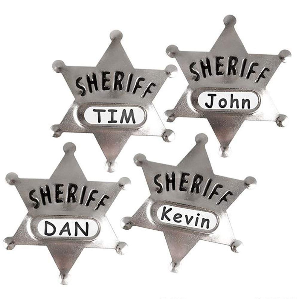 Pack of 12 Personalized Officer Name Tag Brooch... Metal Deputy Sheriff Badge 