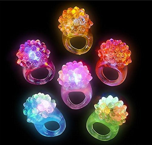 10X Light Up LED Flashing Finger Rings Glowing Party Favors Kids Children Toys 