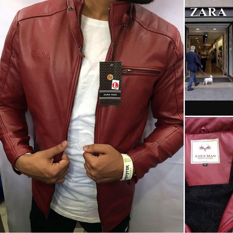 red leather jacket mens zara