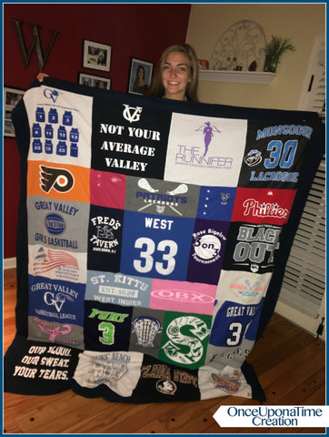 Graduation Memory Blanket_Great Valley_lacrosse_basketball_Once Upon a Time Creation