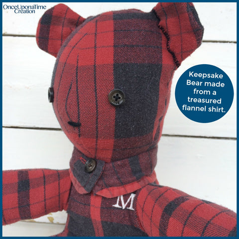 Keepsake Bear made from clothing by Once Upon a Time Creation